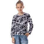 Flower Print Doodle Pattern Floral Kids  Long Sleeve T-Shirt with Frill 