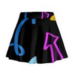 Ink Brushes Texture Grunge Mini Flare Skirt