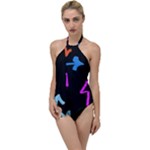 Ink Brushes Texture Grunge Go with the Flow One Piece Swimsuit