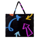 Colorful Arrows Kids Pointer Zipper Large Tote Bag