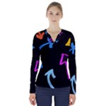 Colorful Arrows Kids Pointer V-Neck Long Sleeve Top