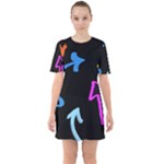 Colorful Arrows Kids Pointer Sixties Short Sleeve Mini Dress