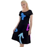 Ink Brushes Texture Grunge Classic Short Sleeve Dress