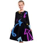 Ink Brushes Texture Grunge Kids  Midi Sailor Dress