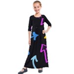 Colorful Arrows Kids Pointer Kids  Quarter Sleeve Maxi Dress