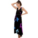 Colorful Arrows Kids Pointer V-Neck Chiffon Maxi Dress