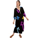 Colorful Arrows Kids Pointer Grecian Style  Maxi Dress