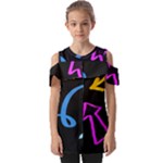 Colorful Arrows Kids Pointer Fold Over Open Sleeve Top