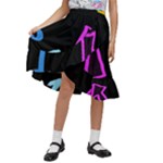 Colorful Arrows Kids Pointer Kids  Ruffle Flared Wrap Midi Skirt