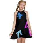 Colorful Arrows Kids Pointer Kids  Halter Collar Waist Tie Chiffon Dress