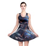 Fractal Cube 3d Art Nightmare Abstract Reversible Skater Dress