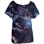 Fractal Cube 3d Art Nightmare Abstract Women s Oversized T-Shirt