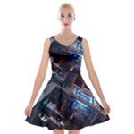 Fractal Cube 3d Art Nightmare Abstract Velvet Skater Dress
