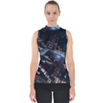 Fractal Cube 3d Art Nightmare Abstract Mock Neck Shell Top