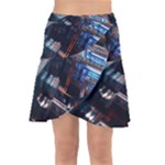 Fractal Cube 3d Art Nightmare Abstract Wrap Front Skirt