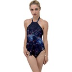 Fractal Cube 3d Art Nightmare Abstract Go with the Flow One Piece Swimsuit