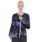 Fractal Cube 3d Art Nightmare Abstract Casual Zip Up Jacket