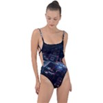 Fractal Cube 3d Art Nightmare Abstract Tie Strap One Piece Swimsuit