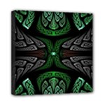 Fractal Green Black 3d Art Floral Pattern Mini Canvas 8  x 8  (Stretched)