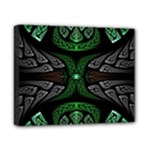Fractal Green Black 3d Art Floral Pattern Canvas 10  x 8  (Stretched)