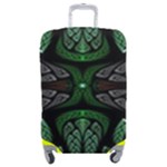 Fractal Green Black 3d Art Floral Pattern Luggage Cover (Medium)