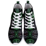 Fractal Green Black 3d Art Floral Pattern Men s Lightweight High Top Sneakers