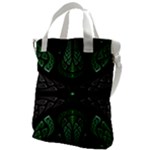 Fractal Green Black 3d Art Floral Pattern Canvas Messenger Bag