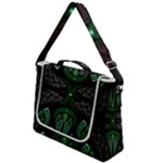 Fractal Green Black 3d Art Floral Pattern Box Up Messenger Bag