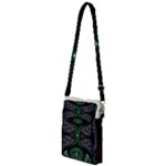 Fractal Green Black 3d Art Floral Pattern Multi Function Travel Bag