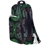 Fractal Green Black 3d Art Floral Pattern Double Compartment Backpack