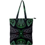 Fractal Green Black 3d Art Floral Pattern Double Zip Up Tote Bag