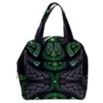 Fractal Green Black 3d Art Floral Pattern Boxy Hand Bag