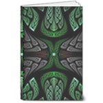 Fractal Green Black 3d Art Floral Pattern 8  x 10  Softcover Notebook