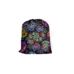 Floral Fractal 3d Art Pattern Drawstring Pouch (Small)