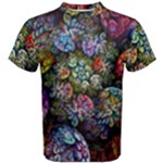 Floral Fractal 3d Art Pattern Men s Cotton T-Shirt