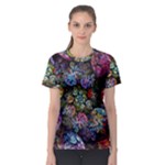 Floral Fractal 3d Art Pattern Women s Sport Mesh T-Shirt
