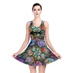 Floral Fractal 3d Art Pattern Reversible Skater Dress