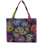 Floral Fractal 3d Art Pattern Mini Tote Bag