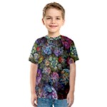 Floral Fractal 3d Art Pattern Kids  Sport Mesh T-Shirt