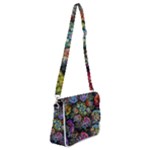 Floral Fractal 3d Art Pattern Shoulder Bag with Back Zipper