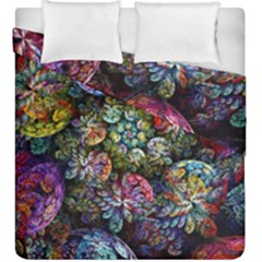 Floral Fractal 3d Art Pattern Duvet Cover Double Side (King Size) from ZippyPress