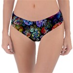 Floral Fractal 3d Art Pattern Reversible Classic Bikini Bottoms