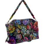Floral Fractal 3d Art Pattern Canvas Crossbody Bag