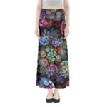 Floral Fractal 3d Art Pattern Full Length Maxi Skirt