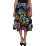 Floral Fractal 3d Art Pattern Perfect Length Midi Skirt