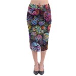 Floral Fractal 3d Art Pattern Midi Pencil Skirt