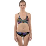 Floral Fractal 3d Art Pattern Wrap Around Bikini Set