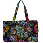 Floral Fractal 3d Art Pattern Canvas Work Bag
