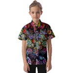 Floral Fractal 3d Art Pattern Kids  Short Sleeve Shirt
