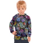 Floral Fractal 3d Art Pattern Kids  Hooded Pullover